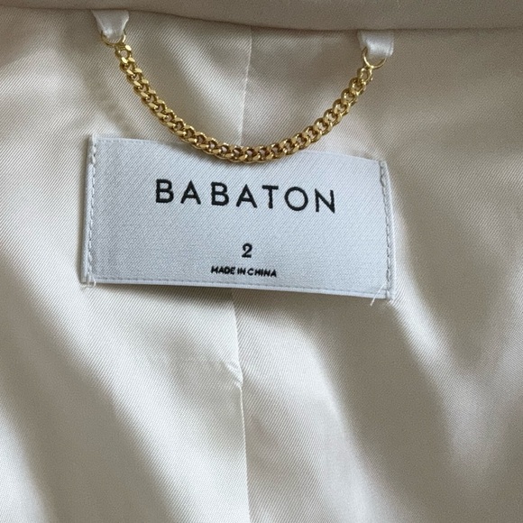NWT Aritzia Babaton tweedy ivory cream blazer sz 2 - Picture 6 of 6
